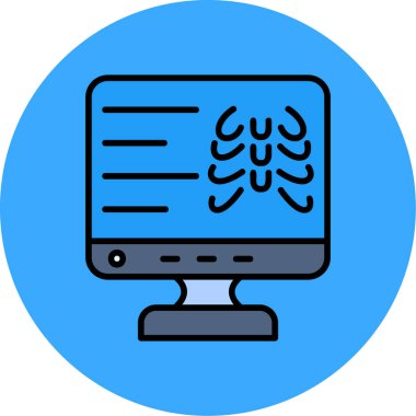 Bilgisayar monitör simgesini, basit vektör çizim