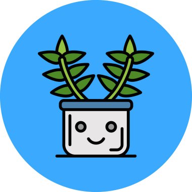 Bitki. Web simgesi basit illüstrasyon