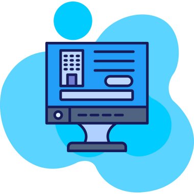 İnternet bilgisayar simgesi ana hat biçiminde