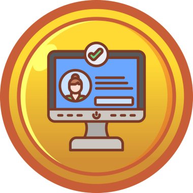 Kadın avatar simgesi, basit vektör illüstrasyonu