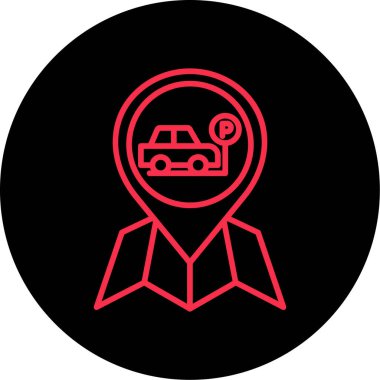 Bir adam ve bir araba simgesinin vektör çizimi