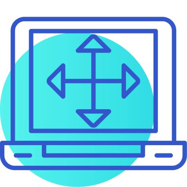 bilgisayar monitörü web simgesi vektör illüstrasyonu