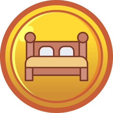 otel yatak kutsal kişilerin resmi, vektör çizim