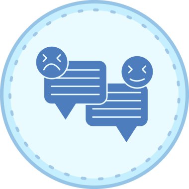 Üzgün yüz simgesi olan konuşma baloncukları