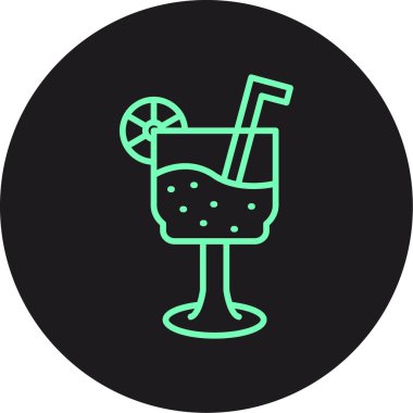 Kokteyl ikonu vektör illüstrasyonu