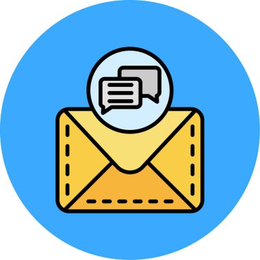 ileti e- posta simgesi renk ana hatları vektörü