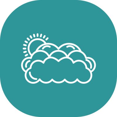 güzel bulut vektör çizgisi simgesi