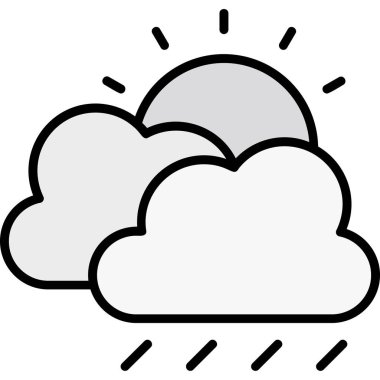 bulut hava tahmini simgesi ana hatlar biçiminde