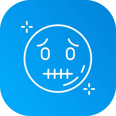 Mutlu Gülen Yüz ikonu mavi arkaplanda izole edildi. Yüz ifadeleri. Renkli taslak konsepti. vektör