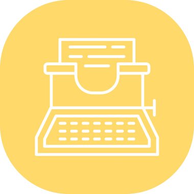 daktilo düz simgesi, vektör, illüstrasyon