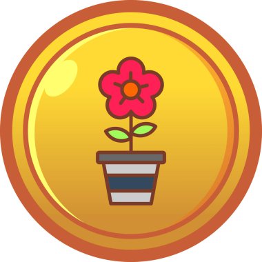 çiçek saksısı vektör simgesi