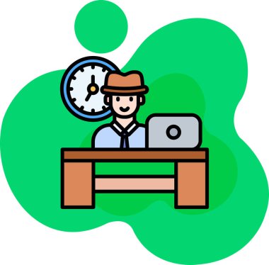 Dizüstü bilgisayarı olan vektör illüstrasyon tasarımı