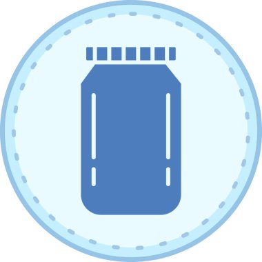 Bir şişenin mavi simgesinin vektör çizimi