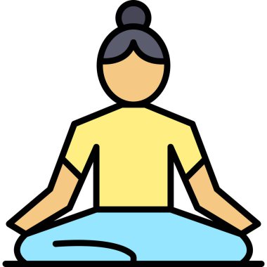 yoga meditasyonu doldurulmuş rahatlama simgesi - taslak biçimi