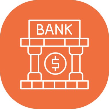 Banka. Web simgesi basit illüstrasyon