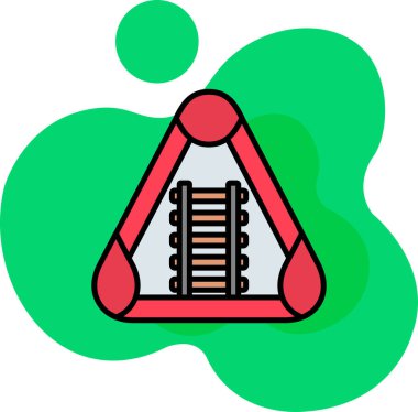 Modern yeşil ve kırmızı ikonun vektör çizimi