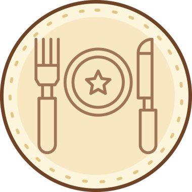 Bir restoran simgesinin vektör illüstrasyonu