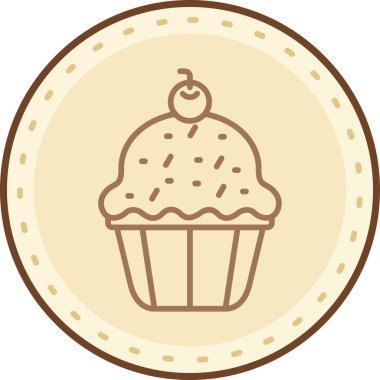Cupcake vektör simgesi illüstrasyon