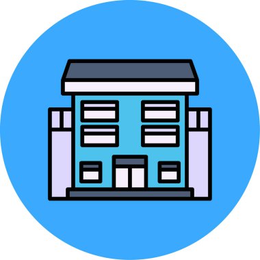 Bina. Web simgesi basit illüstrasyon