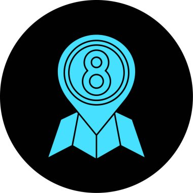 Moda tarzında 8 numaralı simge izole edilmiş arka grup