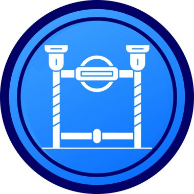 Bir yolun mavi ve beyaz simgesinin vektör çizimi