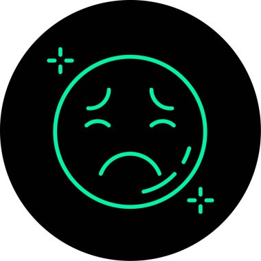 üzgün emoji simgesi, vektör illüstrasyonu