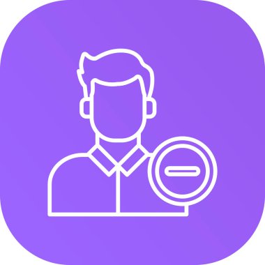 Büyüteç vektör çizgisi simgesine sahip eşsiz bir erkek kullanıcı