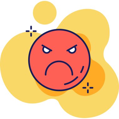 kızgın emoji kutsal kişilerin resmi, vektör çizim