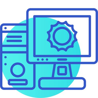 Bilgisayar. Web simgesi basit illüstrasyon