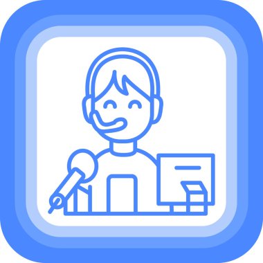 Mikrofon. Web simgesi basit illüstrasyon