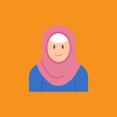 Arap kadın avatar ikon vektör illüstrasyon tasarımı