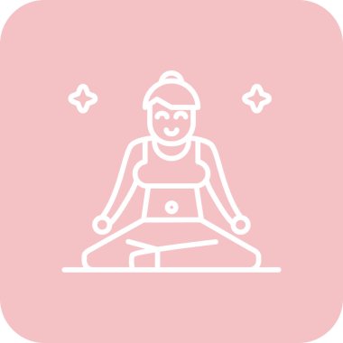 Yoga pozu. Ana hatlar dizaynında simge