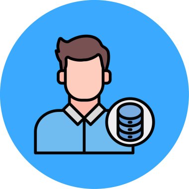 veritabanı web simgesi, basit vektör çizimi beyaz arkaplanda izole edildi