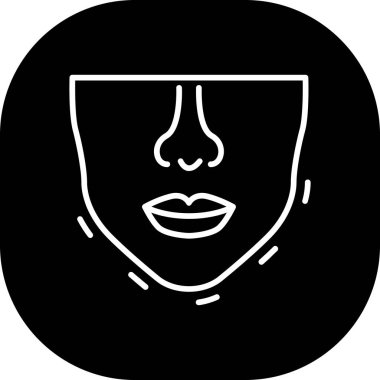 Kadın yüzü simgesi, siyah stil