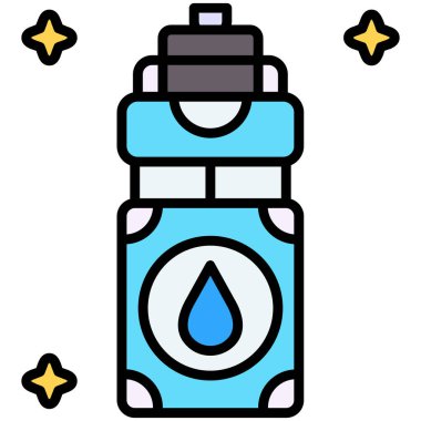 Su şişesi ikonu. Web için su vektörü simgelerinin özet çizimi