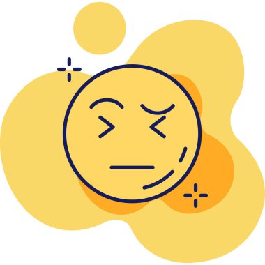 Üzgün emoji simgesi tasarım, renkli vektör çizim
