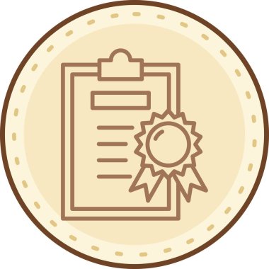 Sertifika modern glyph simgesi