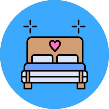 Yatağa. Web simgesi basit illüstrasyon