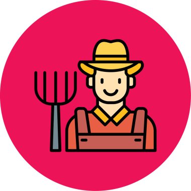 Çiftçi. Web simgesi basit illüstrasyon
