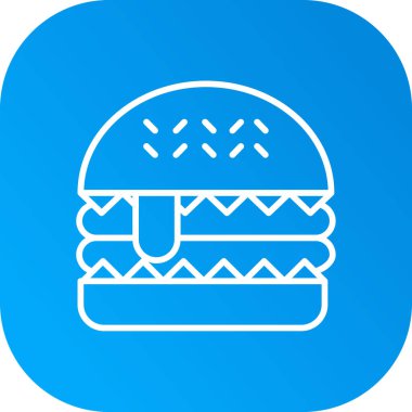 Hamburger simgesi, basit vektör çizimi