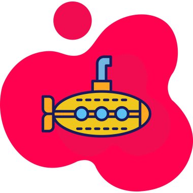 Denizaltı simge vektör çizim