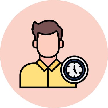 Zaman yönetimi ikonu vektör illüstrasyon tasarımına sahip iş adamı