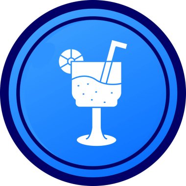 Kokteyl simgesi mavi vektör