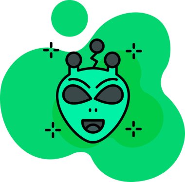 Uzaylı simgesi, basit vektör çizimi