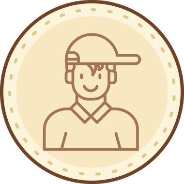 Çiftçi adam. Basit resimleme