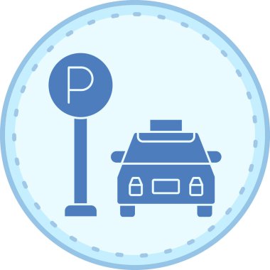 Park ediyor. Web simgesi basit illüstrasyon