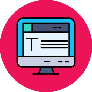 Bilgisayar. Web simgesi basit illüstrasyon