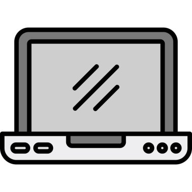 dizüstü bilgisayar simgesi. Web için dizüstü bilgisayar vektör simgelerinin özet çizimi