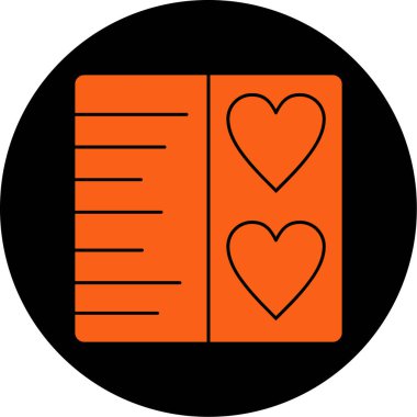 Bir kalp simgesinin vektör illüstrasyonu