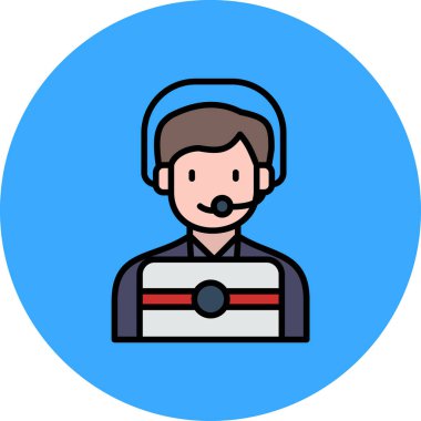 Müşteri destek operatörü simgesi - taslak biçimi